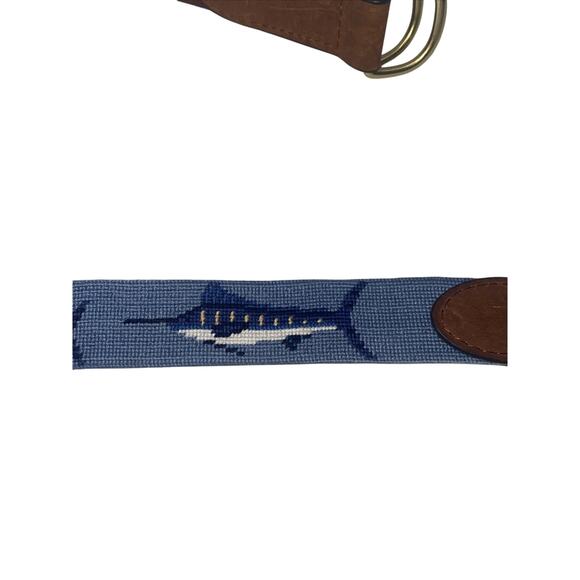 Needlepoint SMATHERS & BRANSON Swordfish HANDSTITCHED Blue Small - Picture 4 of 11